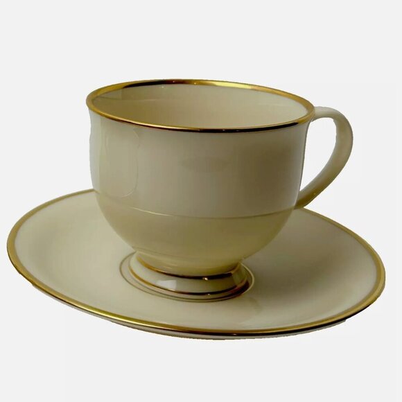 2/$30 Lenox Mansfield Presidential Collection Fine China Tea Cup & Saucer Set - Picture 1 of 10